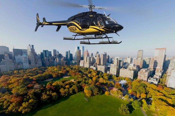 zip-aviation helicopter flying over central park