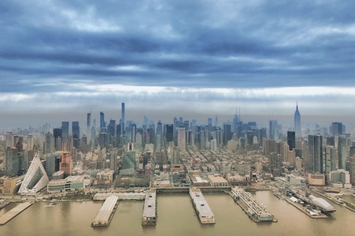overhead view of NYC skyline