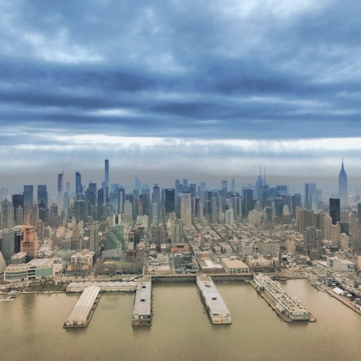 overhead view of NYC skyline